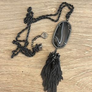 Kendra Scott Gunmetal Tassle Necklace